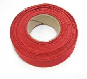 1-1/2" Flat, Pig Suede Binding in Fire Red (2 yds) 1500NP5 trim tape; edge binding; leather tape