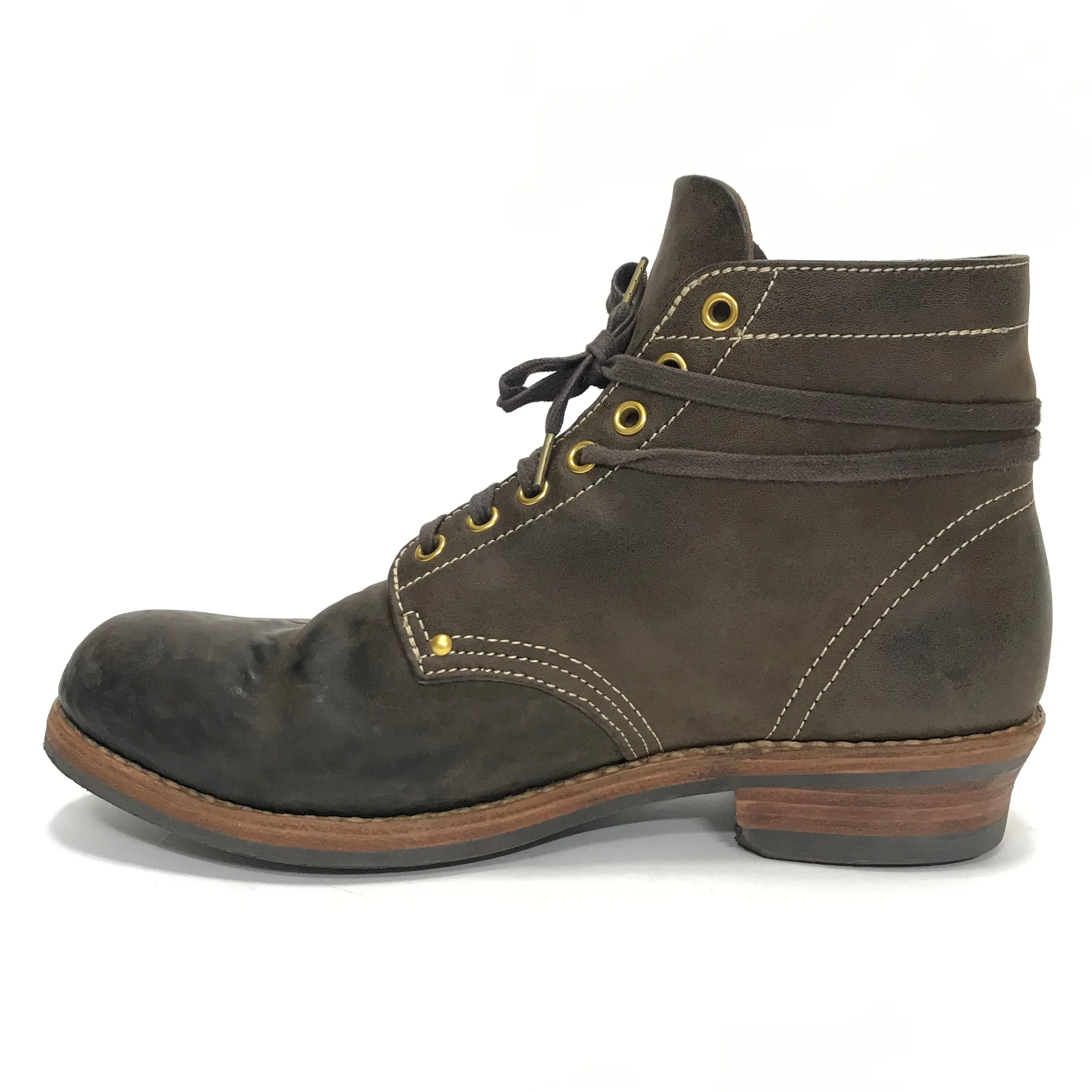 [10] Visvim 18AW Brigadier Boots Mid Folk Leather Dk Brown