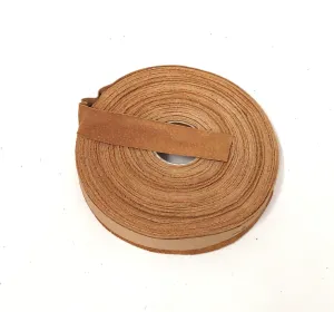 1" Flat Tan Split Pig Binding (5 yds) 1000NP4 - edge binding; trim tape brown;