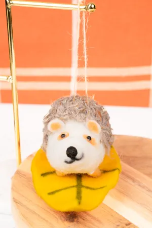 2.75 x 6 Cozy Woodland Dark Yellow Felt Hedgehog
