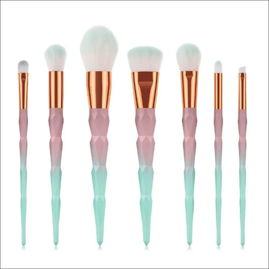 Adelpha Blue-Brown 7 Pcs Makeup Brushes Set