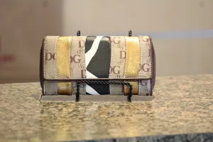 ADO | Cow Print Trifold Clutch Wallet