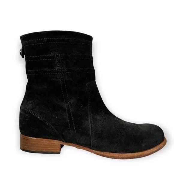 ALBERTO FERMANI Women's Black Suede Pavia Ankle Boot Floor Model