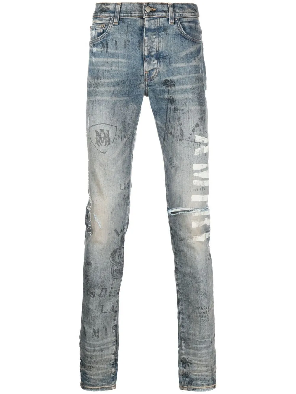 AMIRI slim-fit illustration print jeans