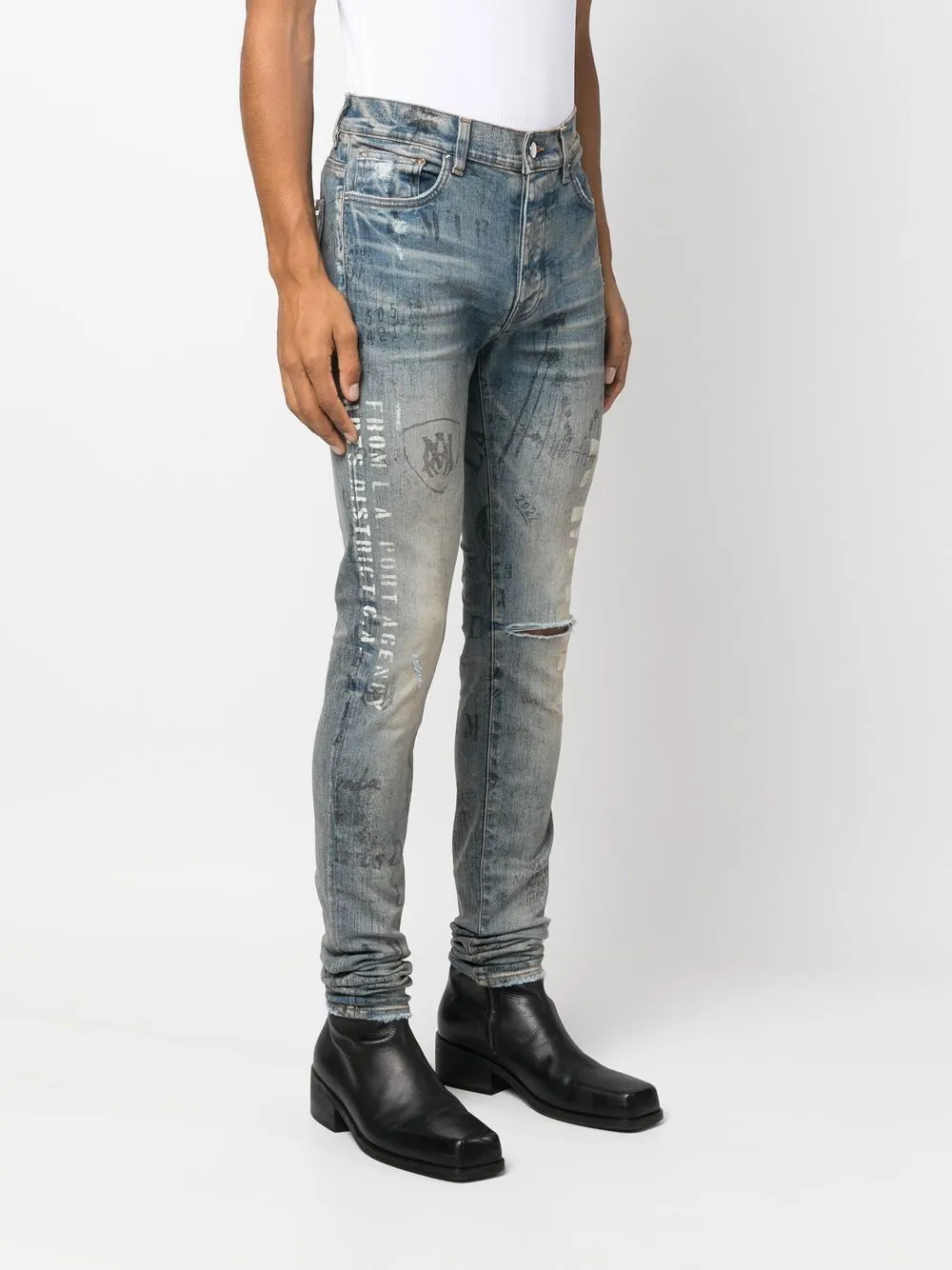 AMIRI slim-fit illustration print jeans
