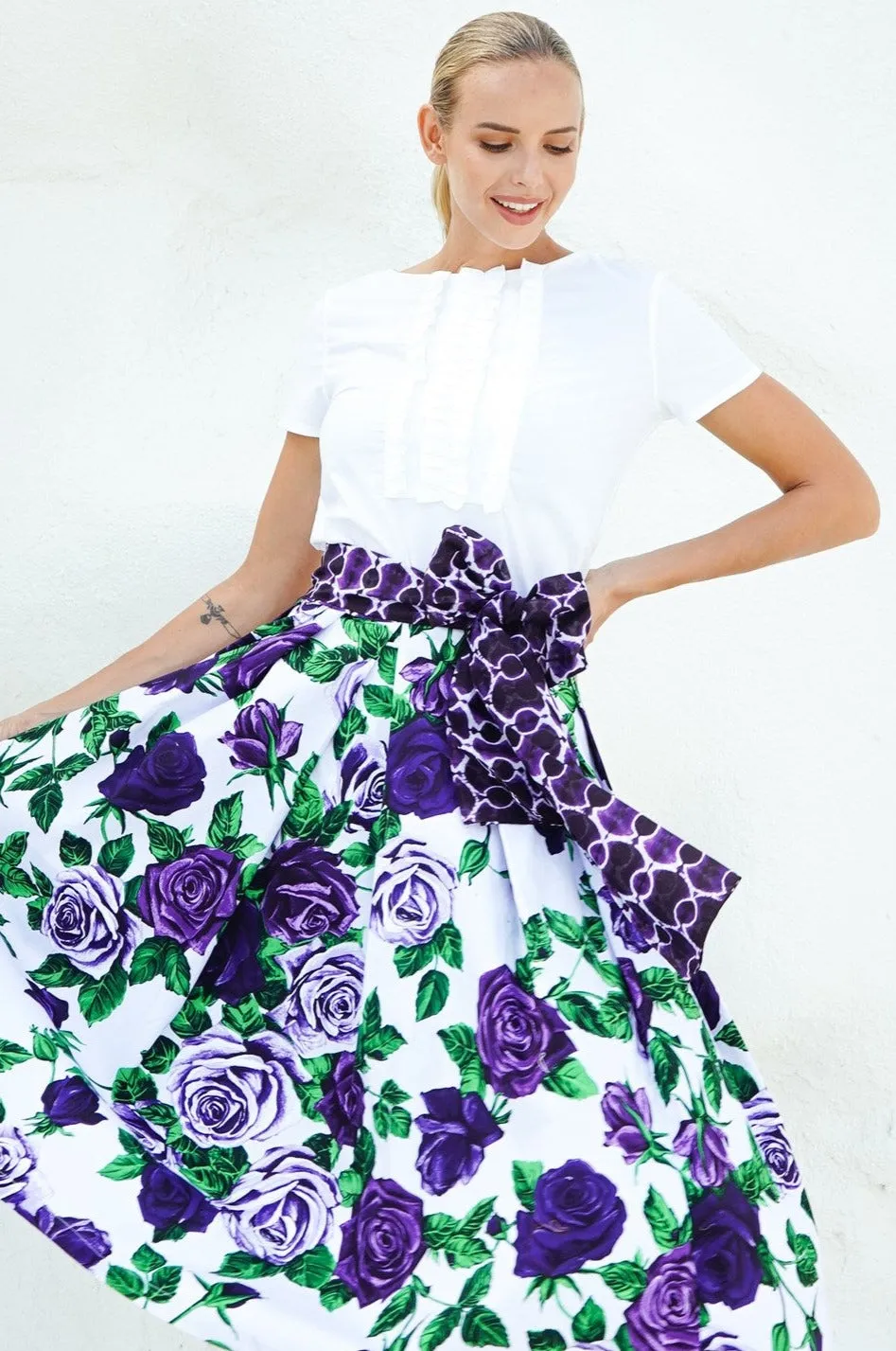 Aster Skirt Midi Length Poplin (Charlotte Rose Big)
