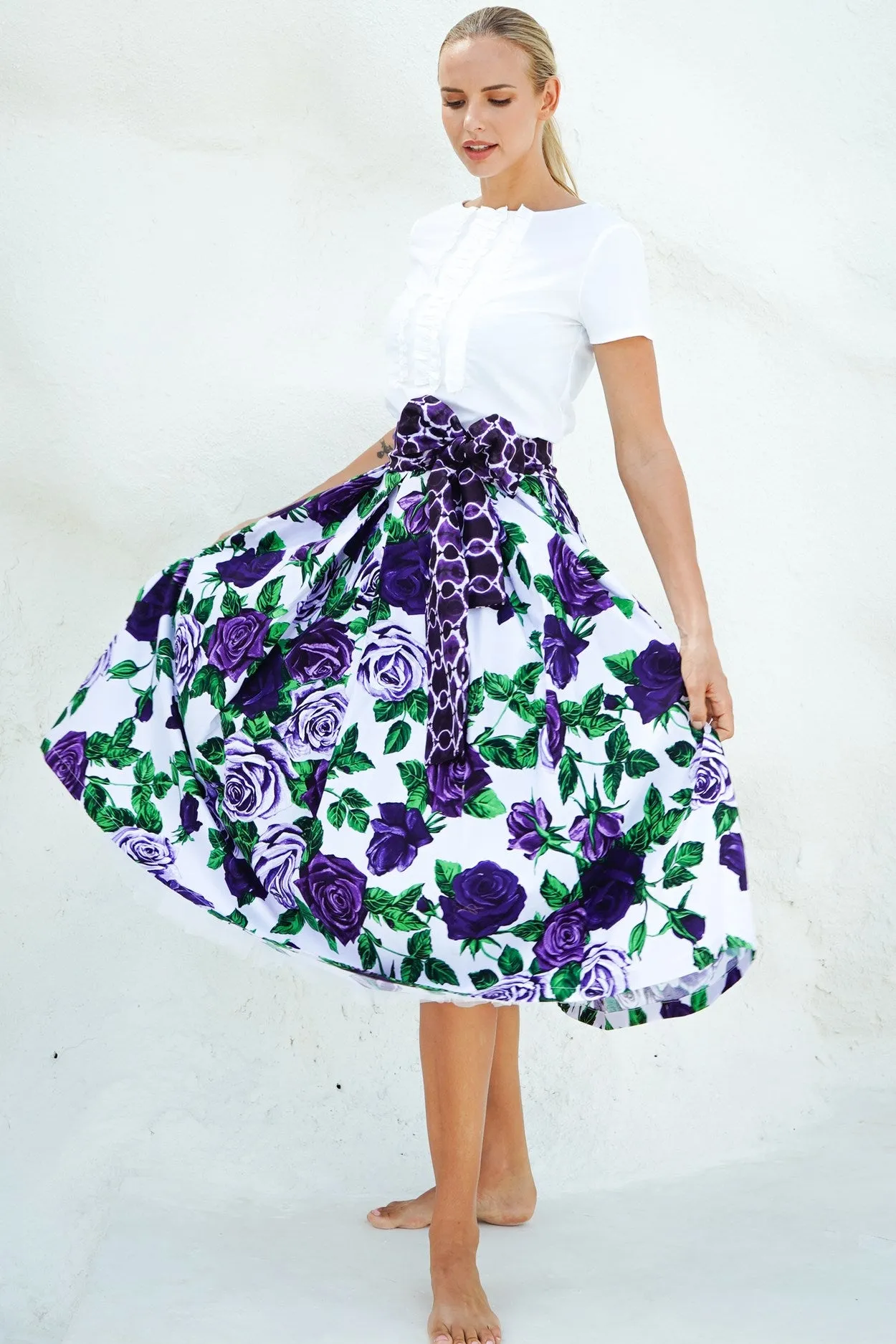 Aster Skirt Midi Length Poplin (Charlotte Rose Big)