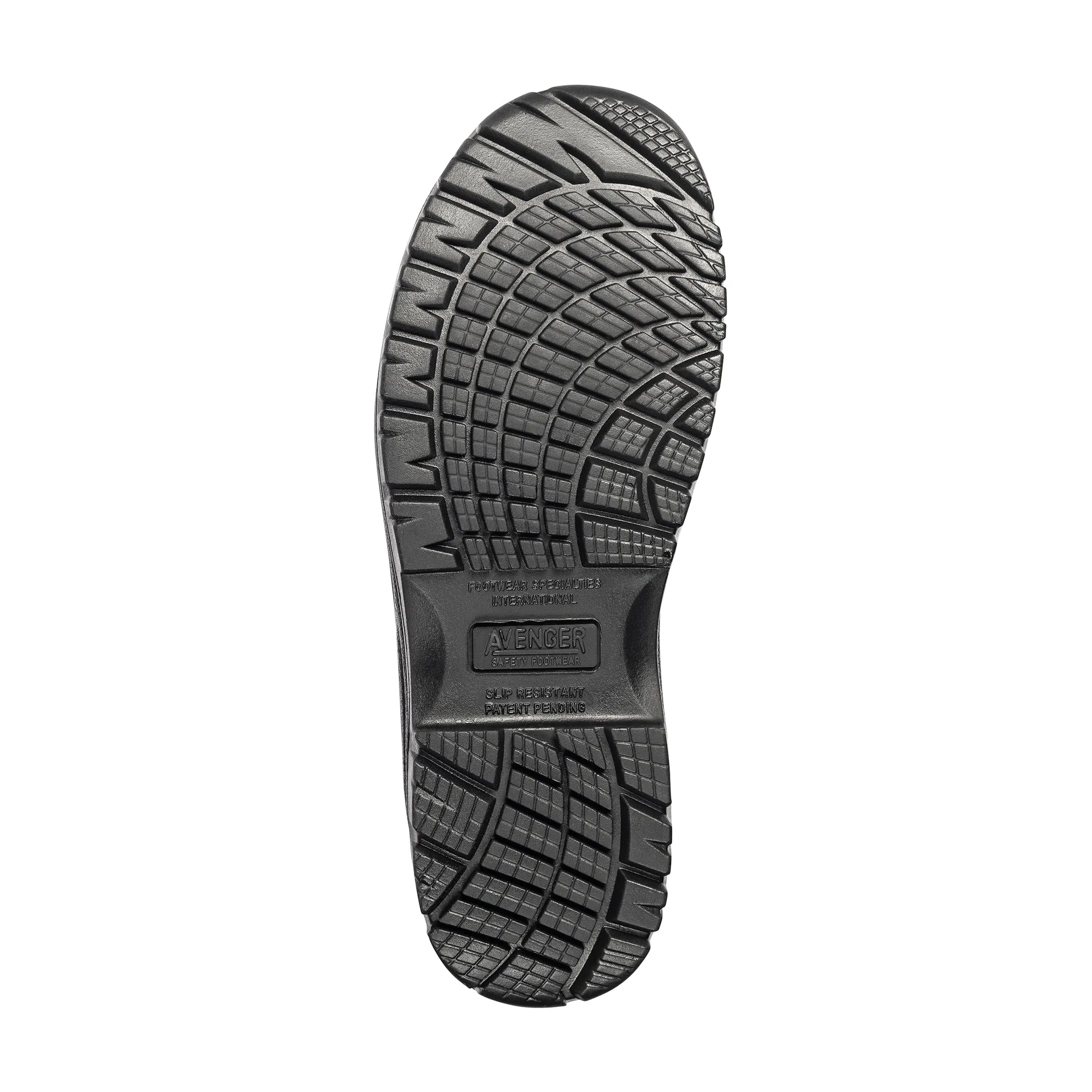 Avenger Womens Black Leather Comp Toe 7169 Slip-On Work Shoes