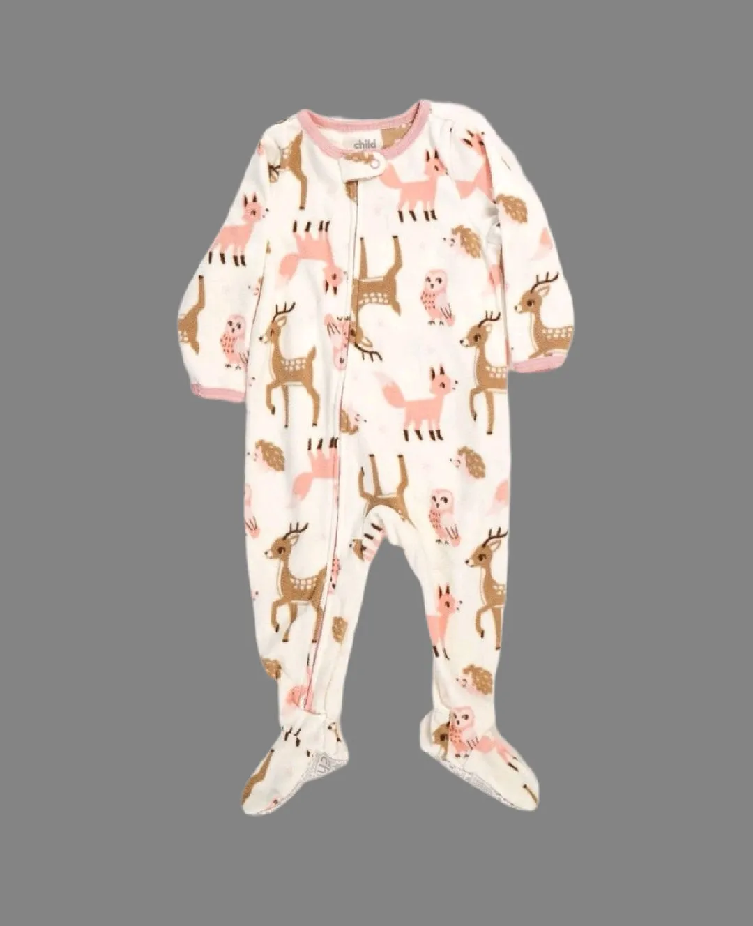 BABY GIRL SIZE 12 MONTHS - CARTER'S Warm Fleece, Footed Onesie EUC B13