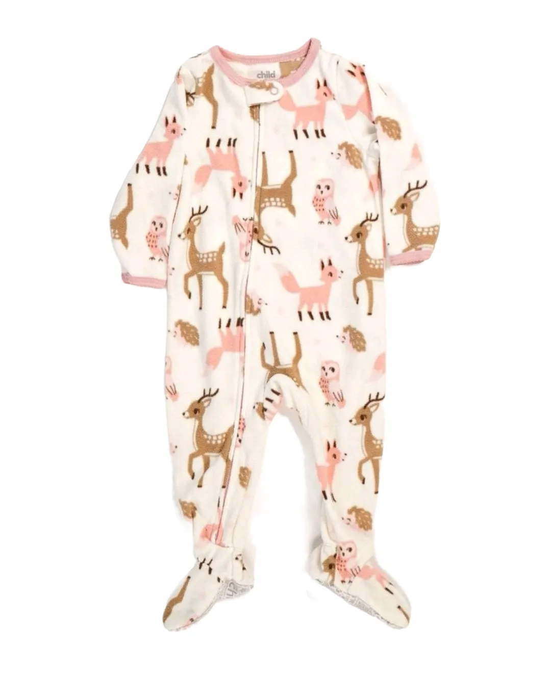 BABY GIRL SIZE 12 MONTHS - CARTER'S Warm Fleece, Footed Onesie EUC B13