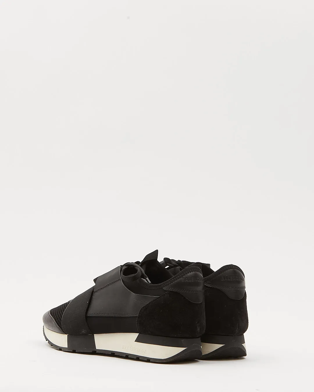 Balenciaga Black Suede & Leather Race Runner Athlethic Sneaker - 39