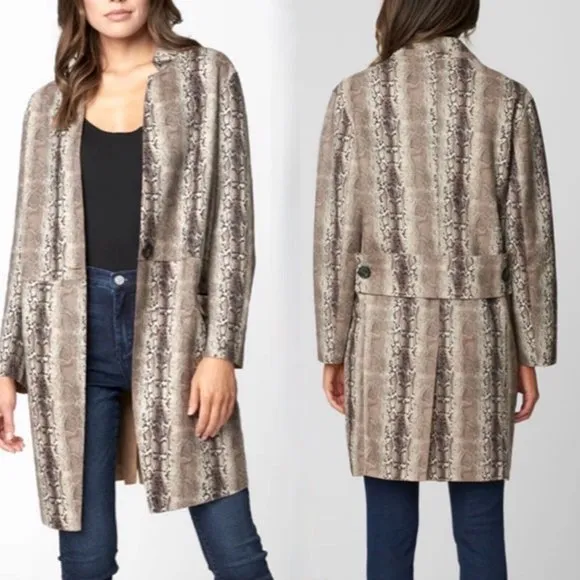 BLANK NYC Faux Suede Animal Print Coat NWT