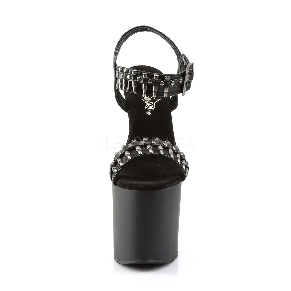 BONDGIRL-712  Black Faux Leather/Black Matte