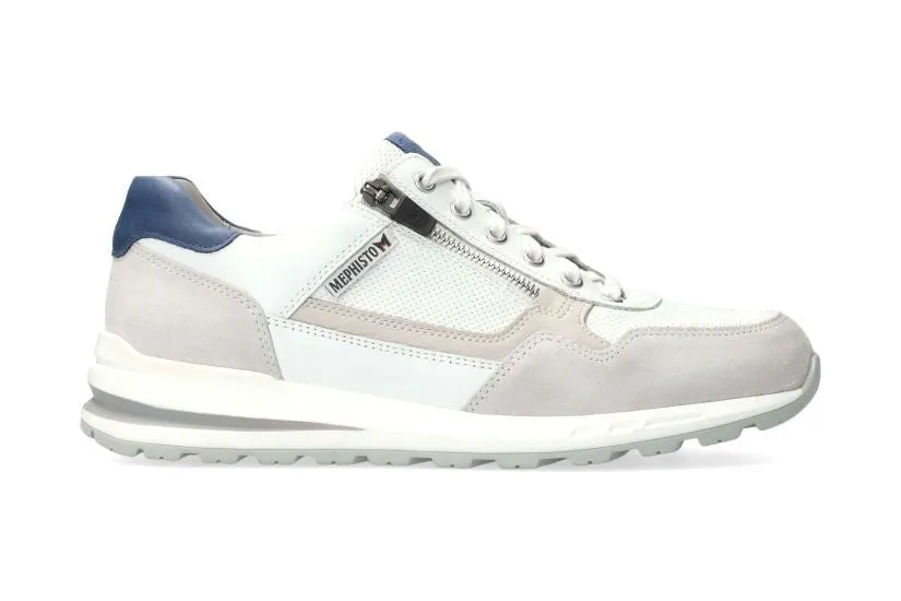 'Bradley' men's lace-up sneaker - white beige mix