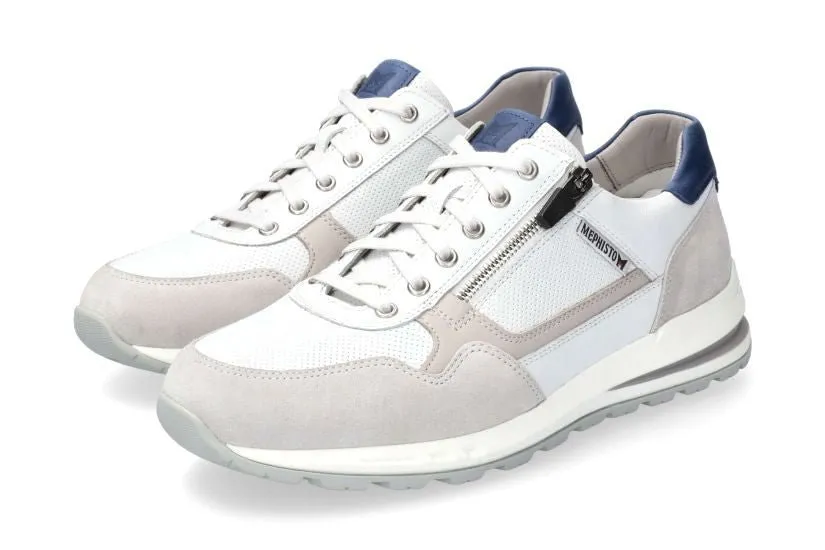 'Bradley' men's lace-up sneaker - white beige mix