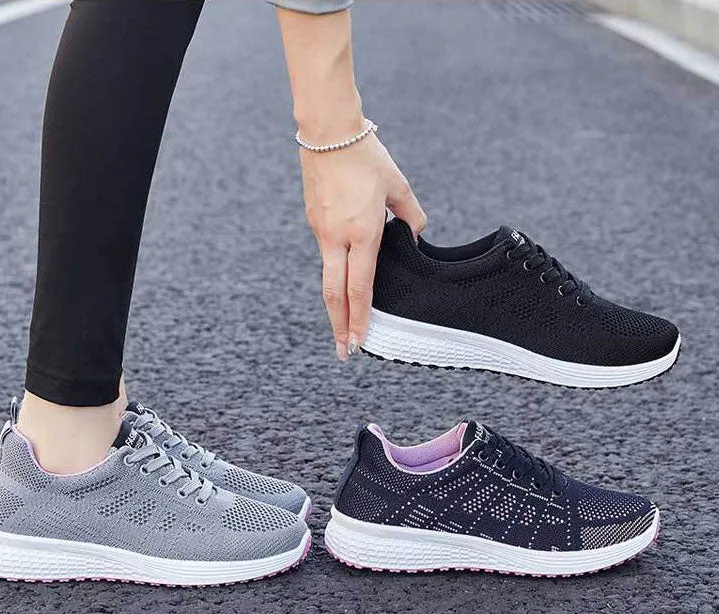 Breathable Soft Sneakers with Non-Slip Sole for Women's Sport Activities
