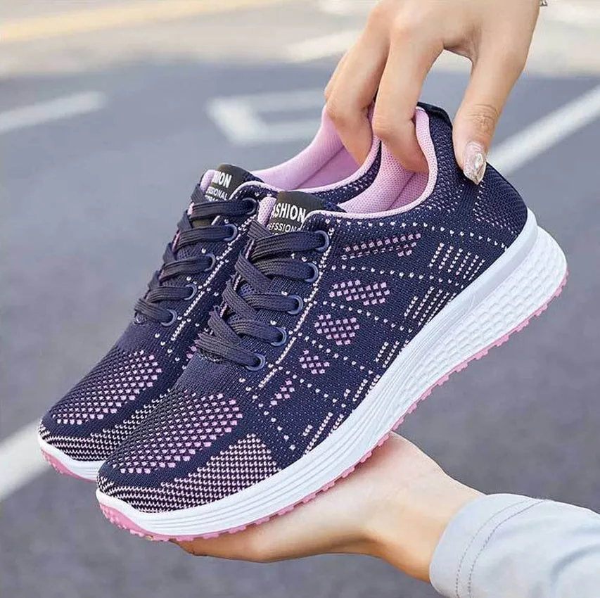 Breathable Soft Sneakers with Non-Slip Sole for Women's Sport Activities