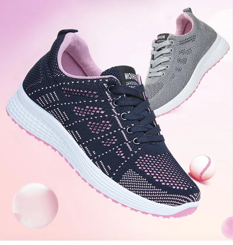 Breathable Soft Sneakers with Non-Slip Sole for Women's Sport Activities