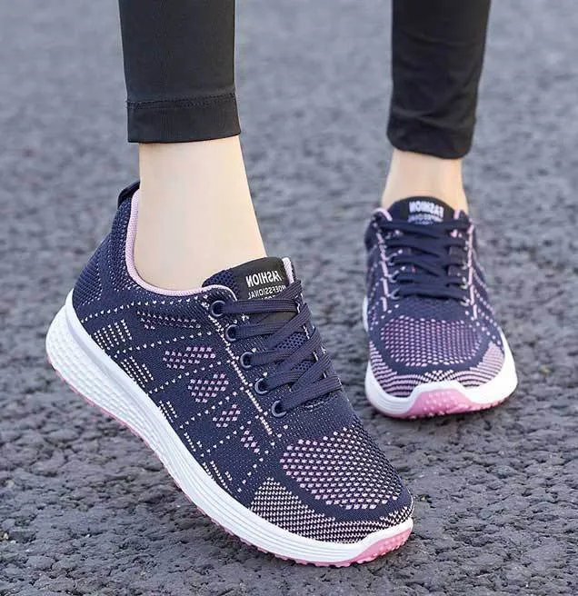 Breathable Soft Sneakers with Non-Slip Sole for Women's Sport Activities