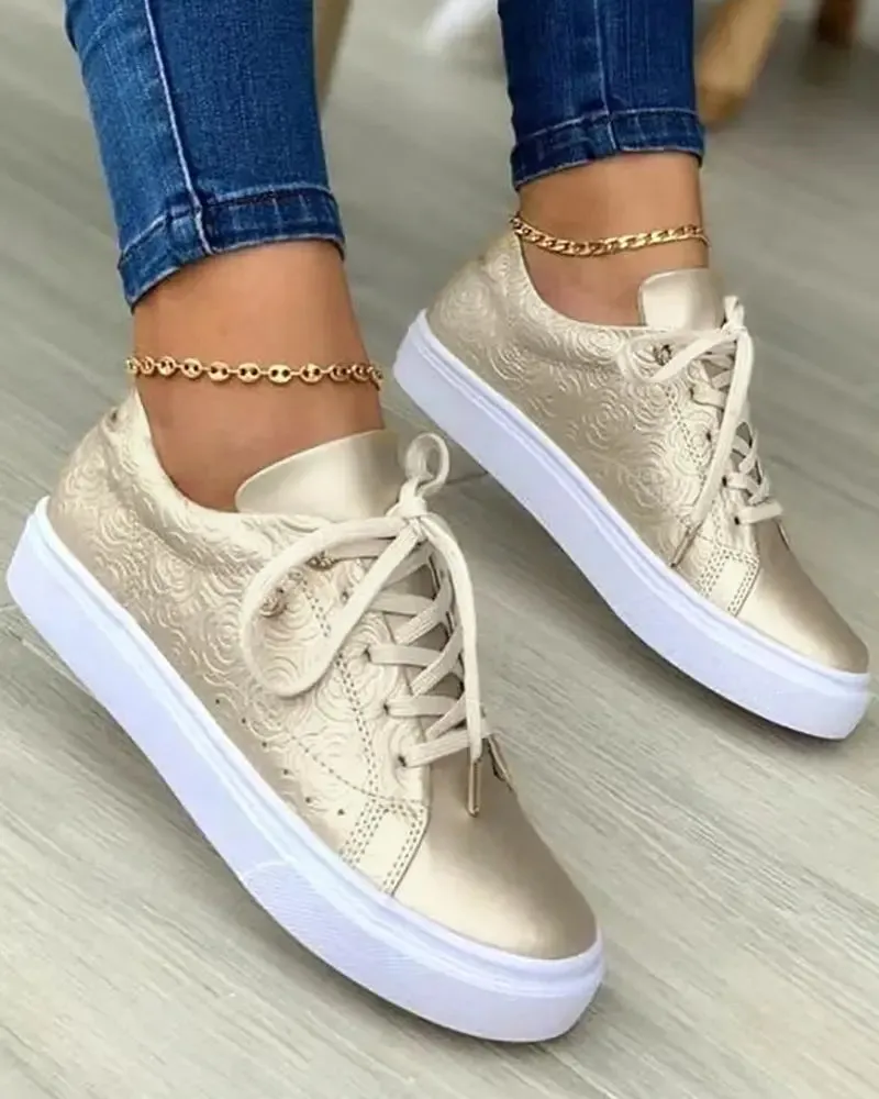 Chic sneakers with gold details