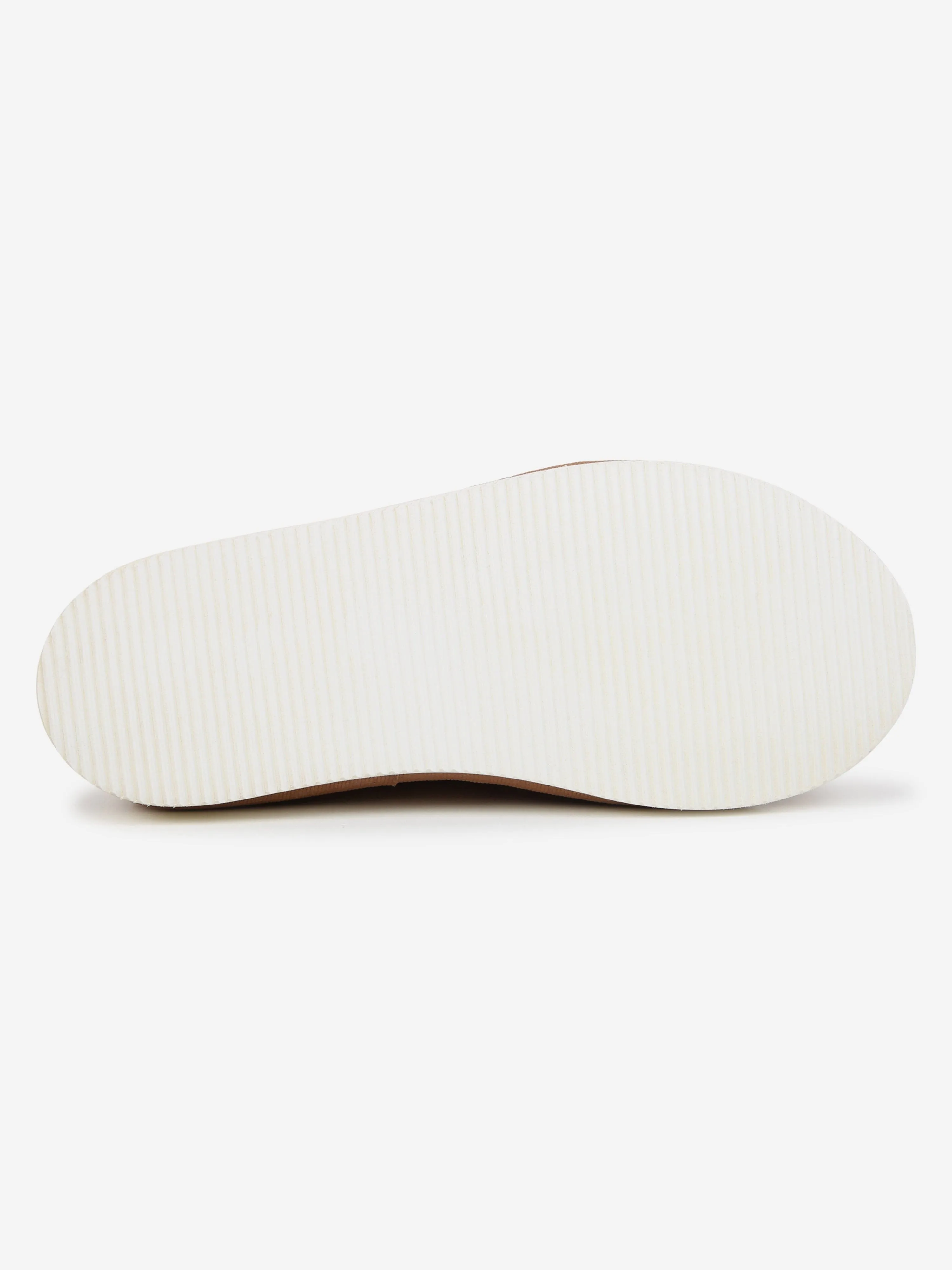 Chloé Girls Suede Logo Slippers in Brown