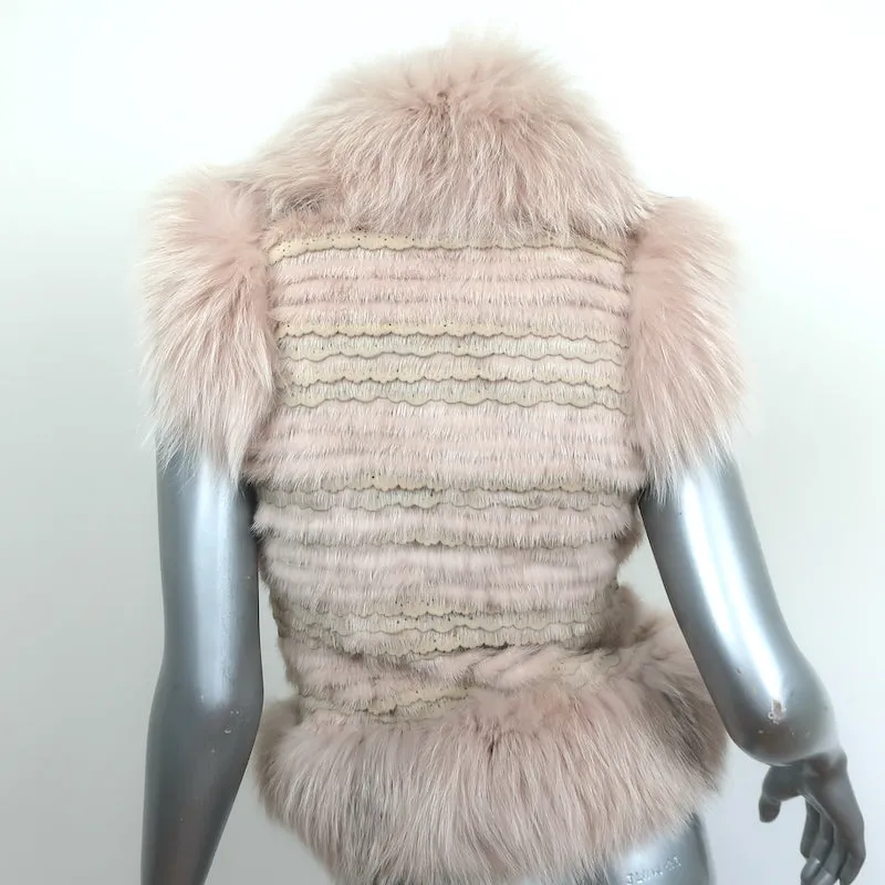Christian Dior Fur Vest with Scalloped Suede Trim Blush Size US 4