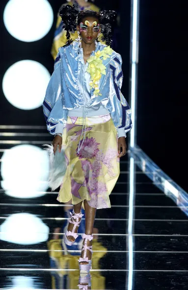 Christian Dior Yellow Star, Silk Cargo Printed Pants, AW03, 32 W