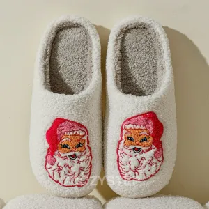 Christmas Santa Slippers, Santa Claus Slippers, Xmas Slippers, Elf Slippers, Fluffy Slippers, Cozy Slippers, Christmas Gift, Santa Slippers