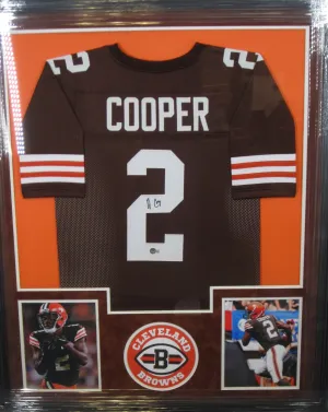 Cleveland Browns Amari Cooper Hand Signed Autographed Brown Jersey Framed & Suede Matted with BECKETT COA