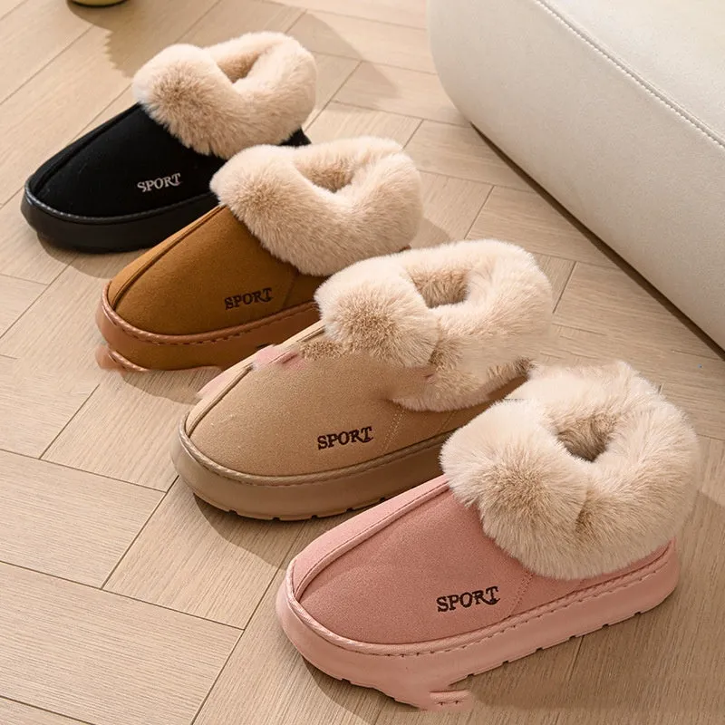 Cozy Plush Soft Slippers Shoes For Women Non-Slip Platform Shoes