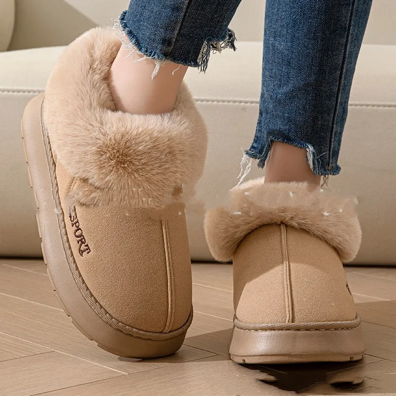 Cozy Plush Soft Slippers Shoes For Women Non-Slip Platform Shoes