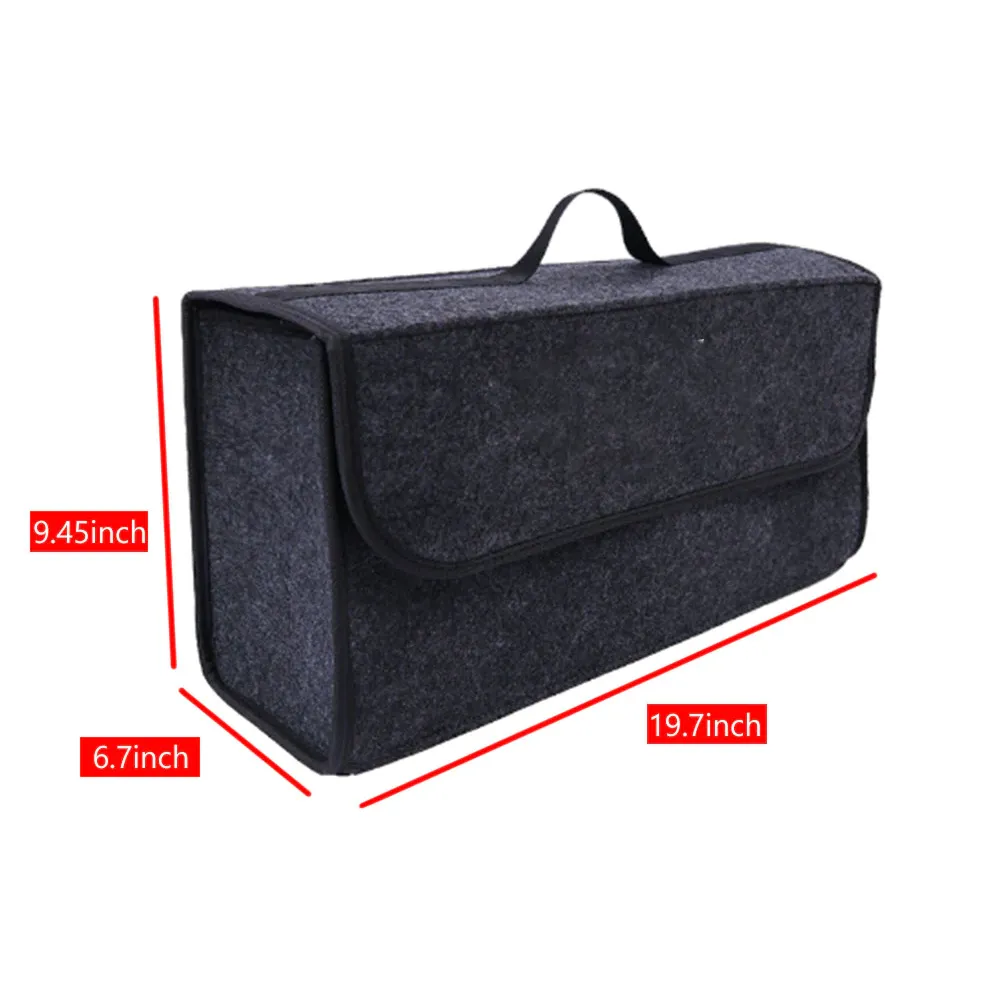 Custom Text For Soft Felt Car Bag Organizer, Compatible with All Cars, Folding Car Storage Box Non Slip Fireproof Car Trunk Organizer MY12990