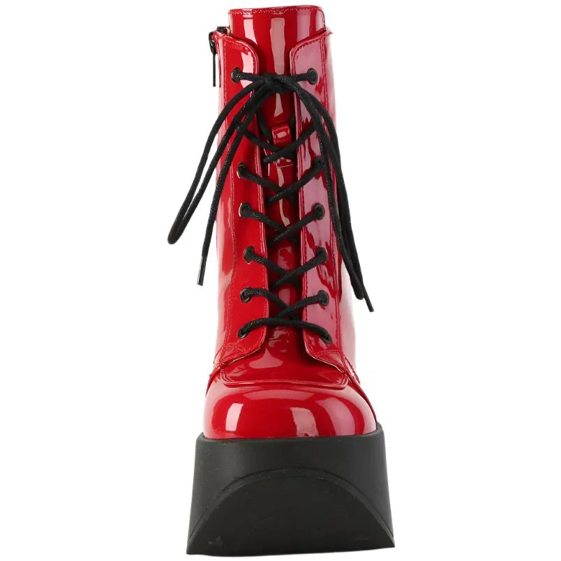 DemoniaCult Dynamite 106 Red Patent Boots