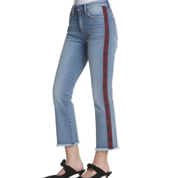 Driftwood Roxy Cropped Jeans Women Size 27 High Rise Light Wash Distressed