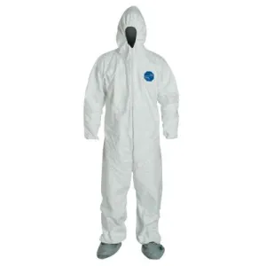 DuPont™ Tyvek® 400 Coveralls with Attached Hood and Boots, NAFTA Sourced, White, 5X-Large, TY122SWH5X0025NF