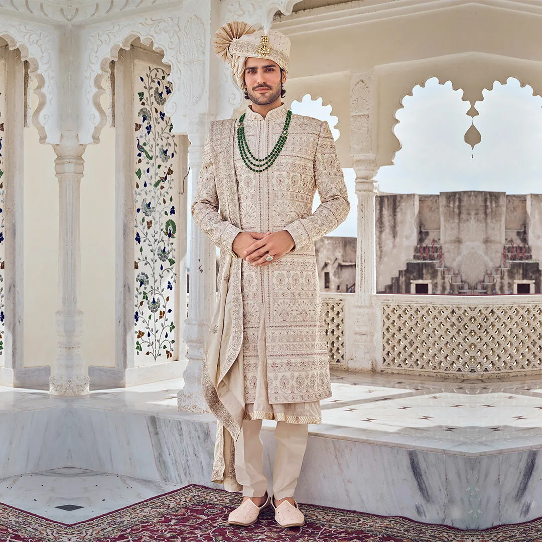 Elegant Warm Sand Sherwani  for Men