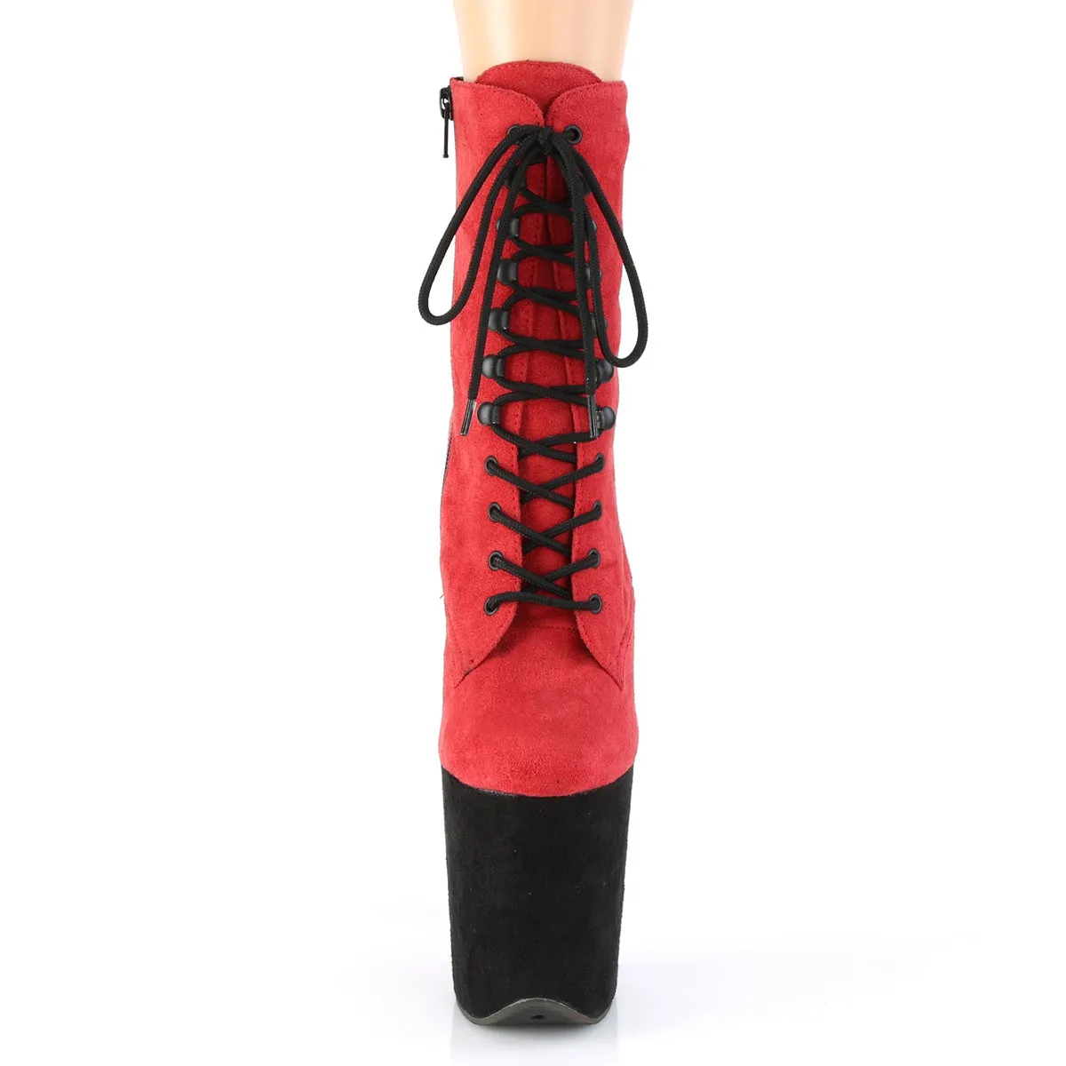 FLAMINGO-1020FSTT  Red Faux Suede/Black Faux Suede