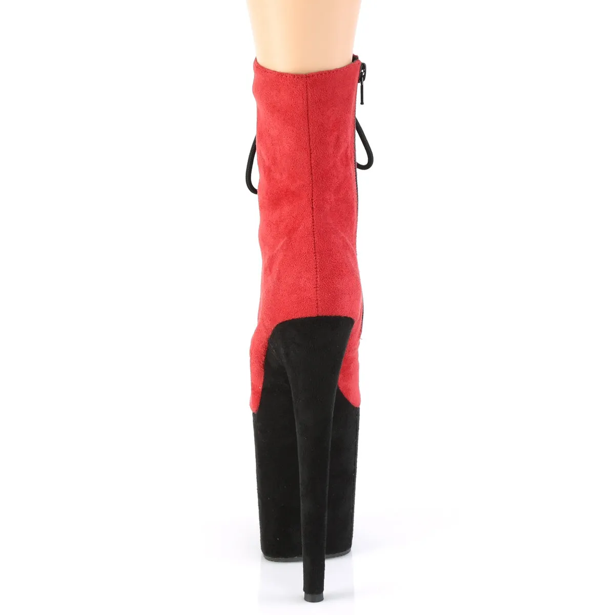 FLAMINGO-1020FSTT  Red Faux Suede/Black Faux Suede