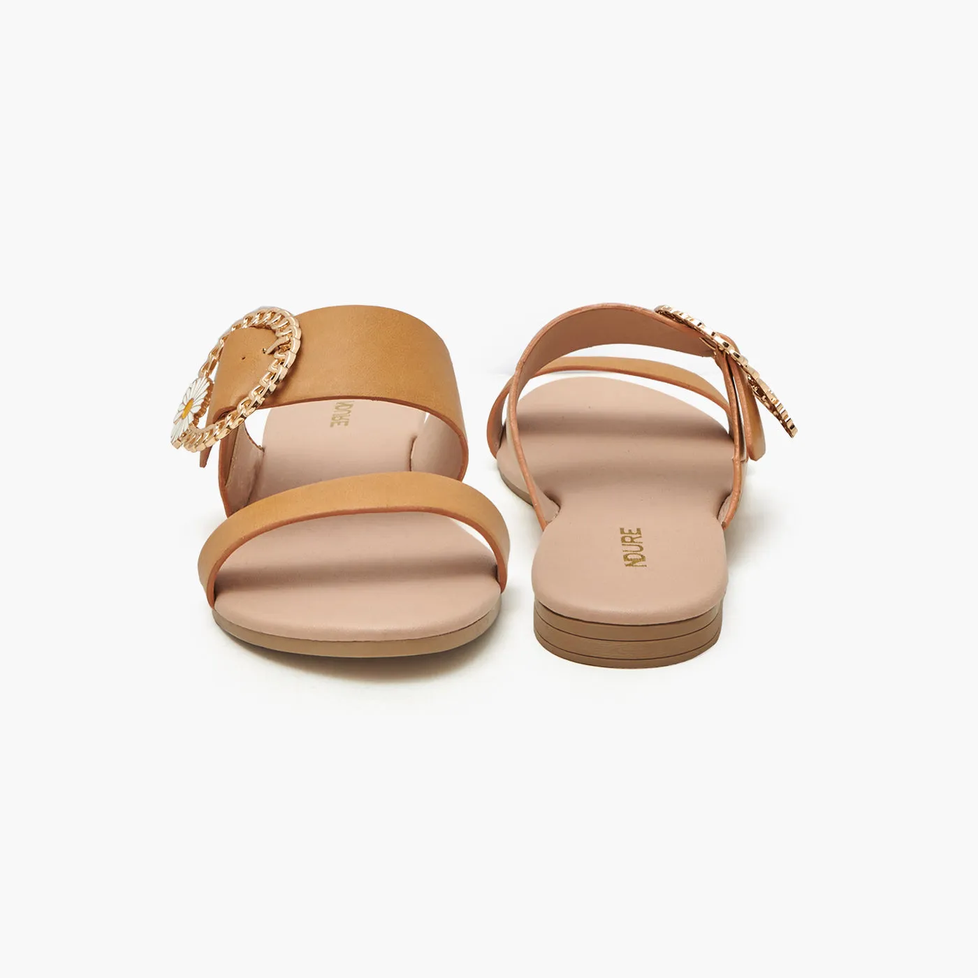 Floral Trim Women's Slides