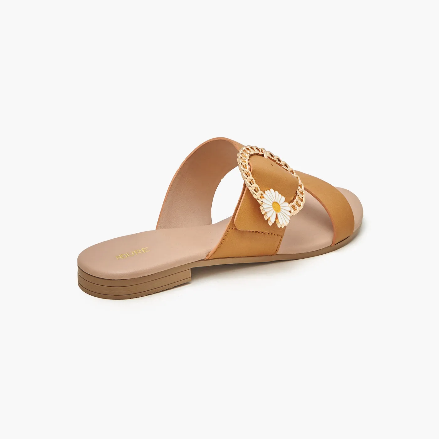 Floral Trim Women's Slides