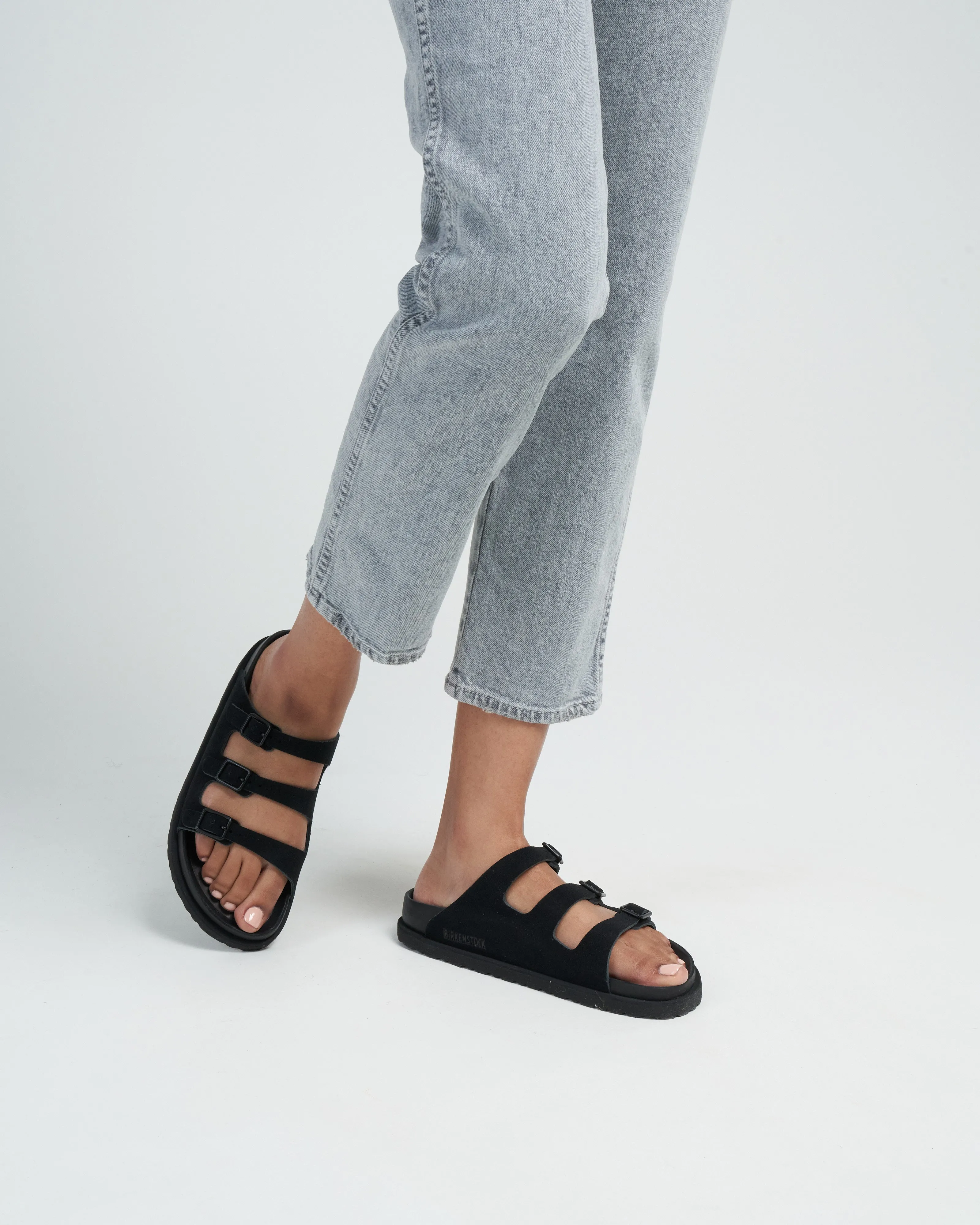 florida suede sandal - black