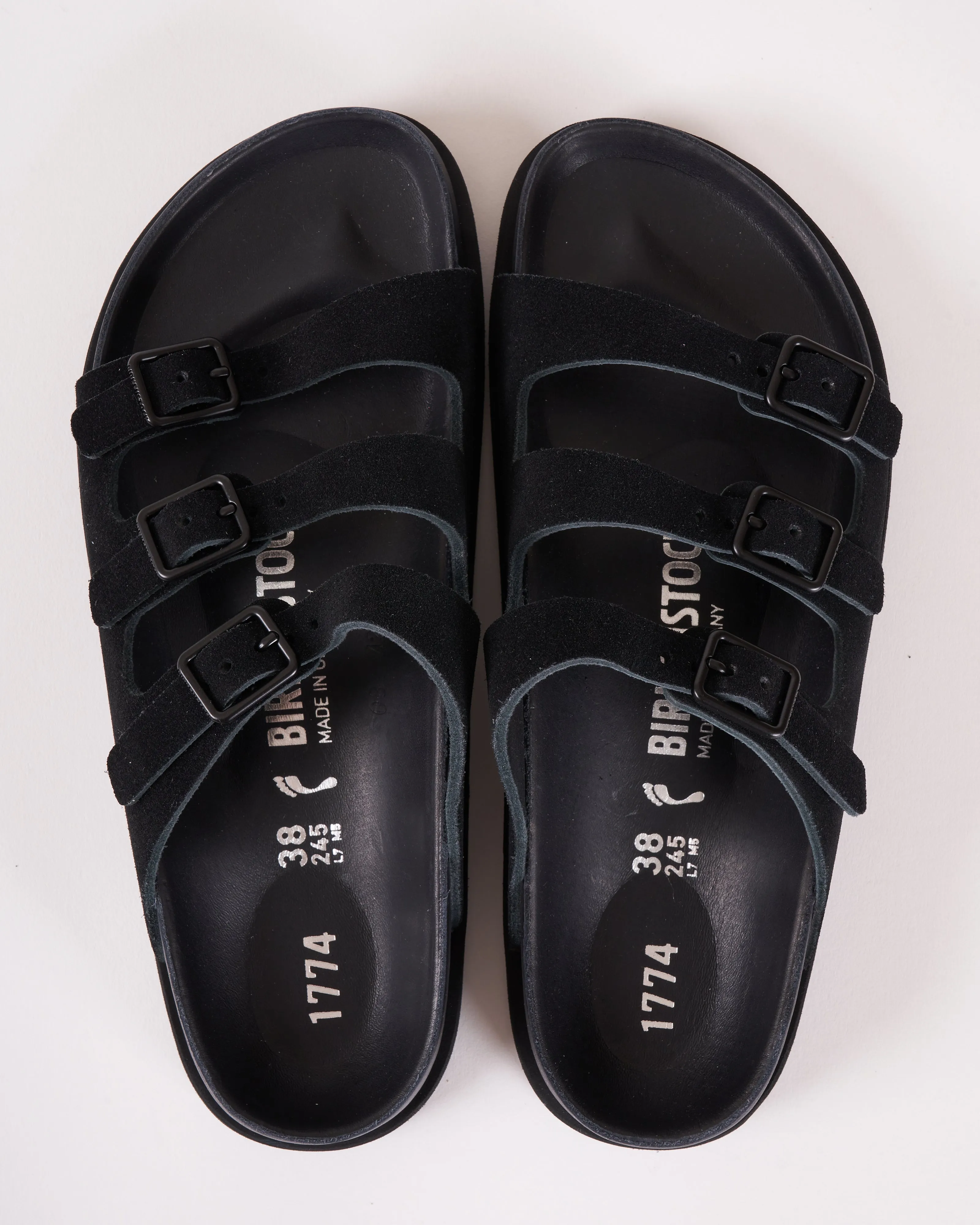 florida suede sandal - black