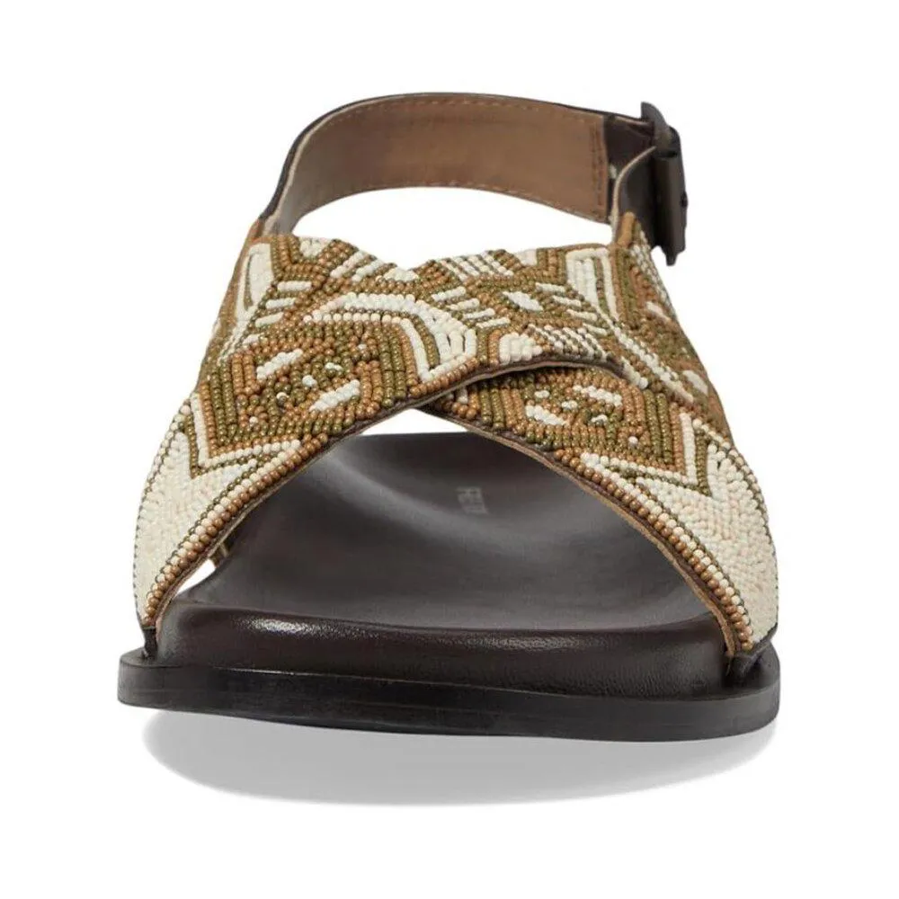 Free People Sandals Mali Taupe Multi Beaded Flats