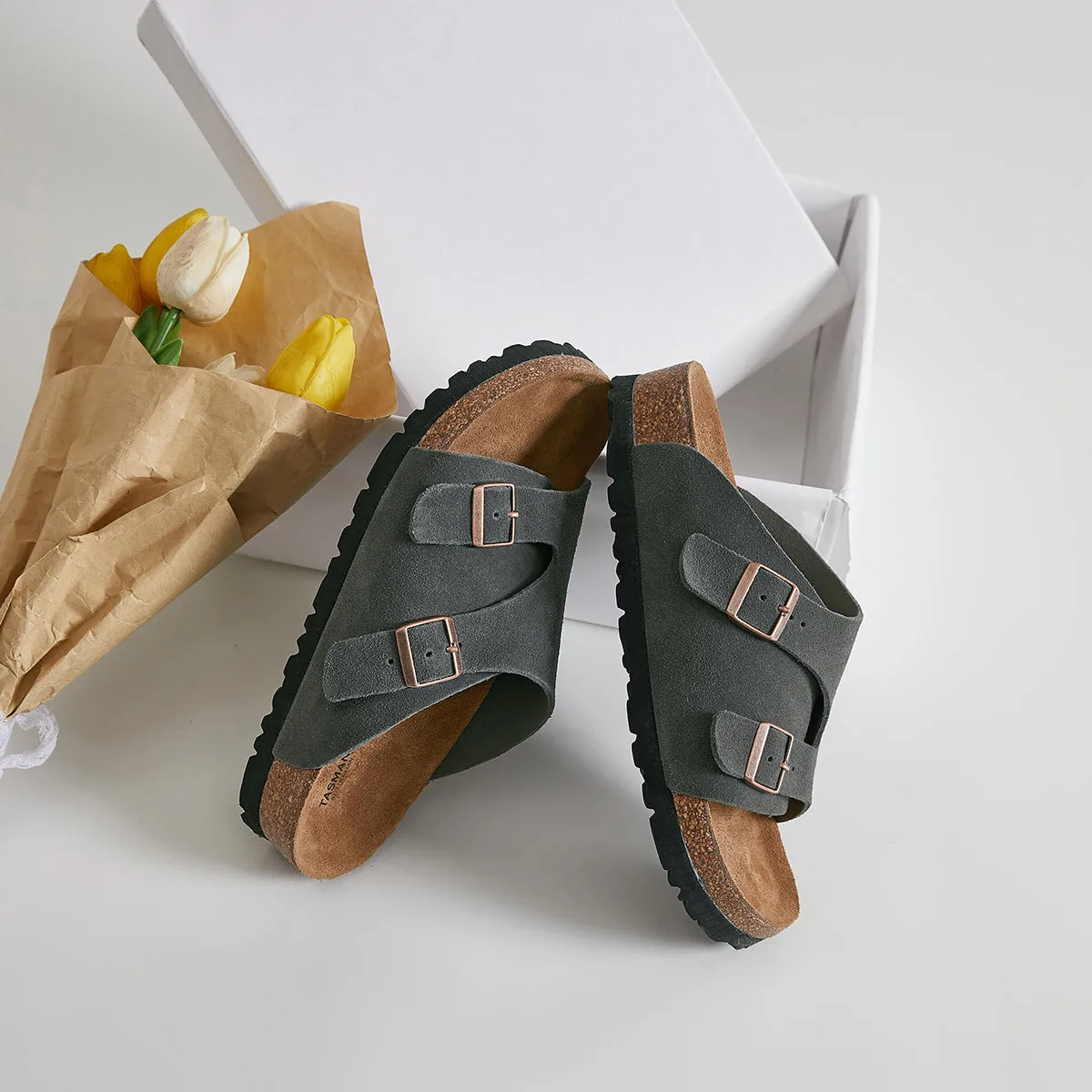 FROSTED CORK BOTTOM SLIPPERS  4398
