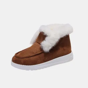 Furry Suede Snow Boots – Cozy Comfort Meets Cold-Weather