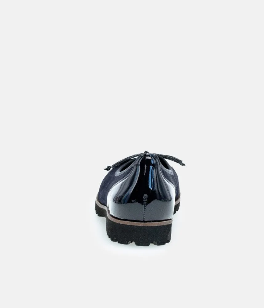 Gabor Stylish Navy Patent/Suede Ballerinas