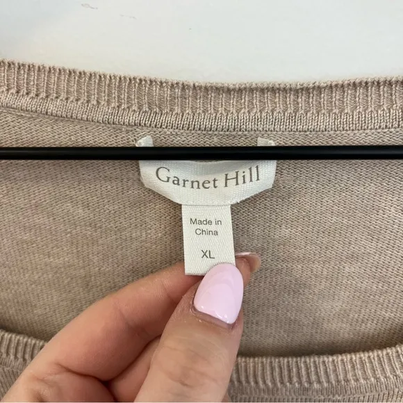 Garnet Hill Cotton/Silk Blend Pullover Sweater Size XL