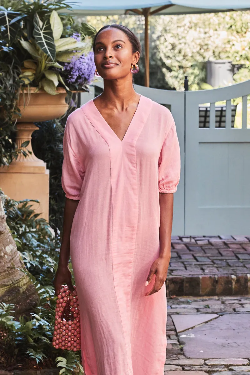 Gauze Caftan in Coral
