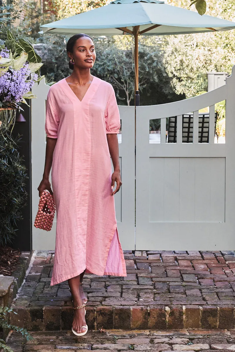 Gauze Caftan in Coral