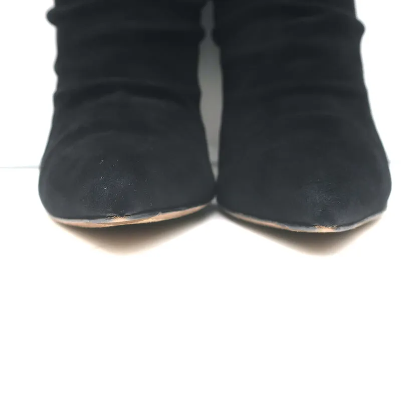 Gianvito Rossi Cecile Slouch Ankle Boots Black Suede Size 36.5